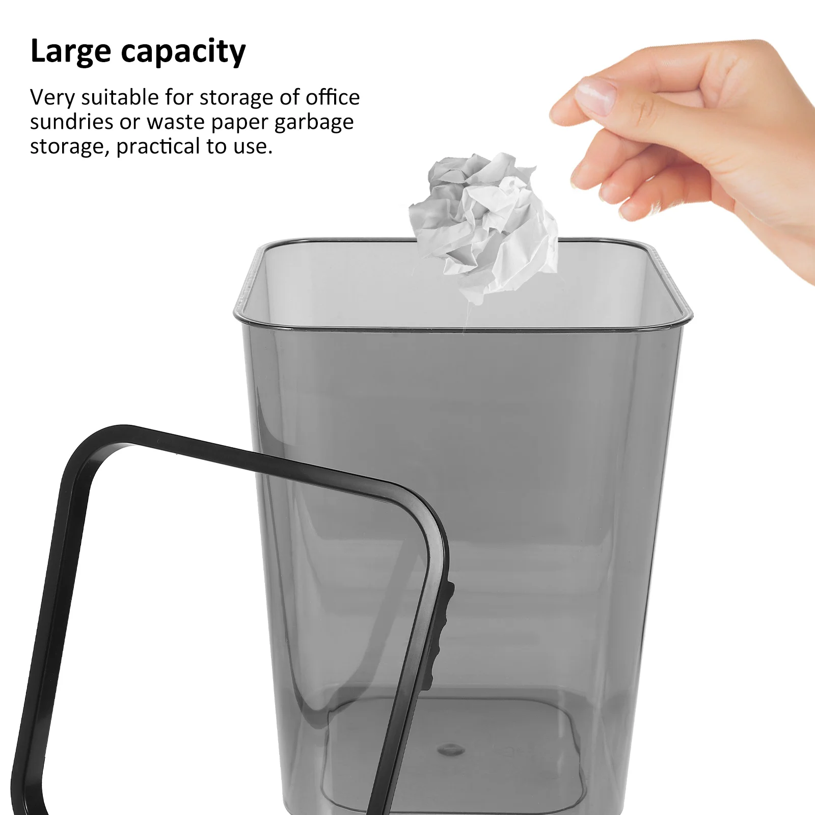 

Big Trash Can Plastic Sturdy Simple Room Bedroom Garbage Container Press Ring Fix for Plastic Bags Household Office