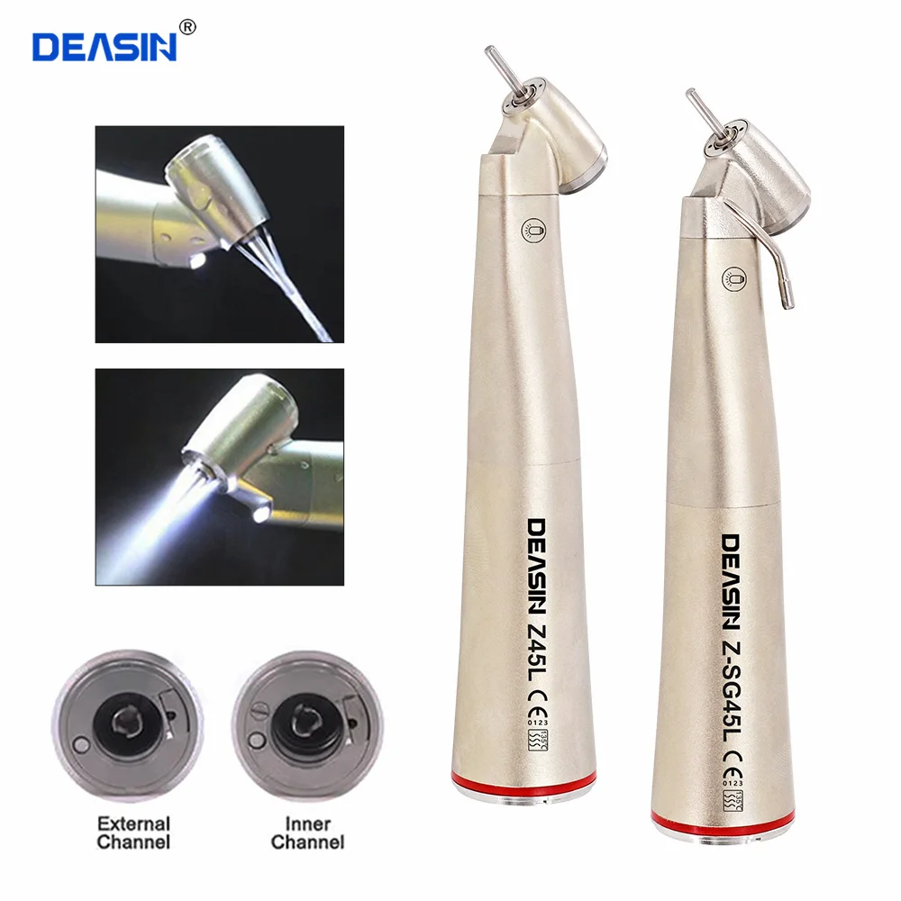 

1:4.2 increasing Red dental low speed contra angle Z45L for electric micromotor dental handpiece 45 degree with led fiber optic