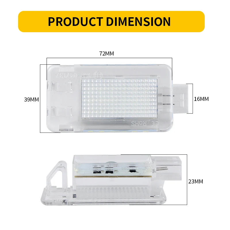 1PC/2PCS LED Luggage Trunk Lights Canbus ​For Volvo XC90 2002-2014 V70 2000-2007 V50 2003-2012 S80 1999-2010 S60 2000-2013 White