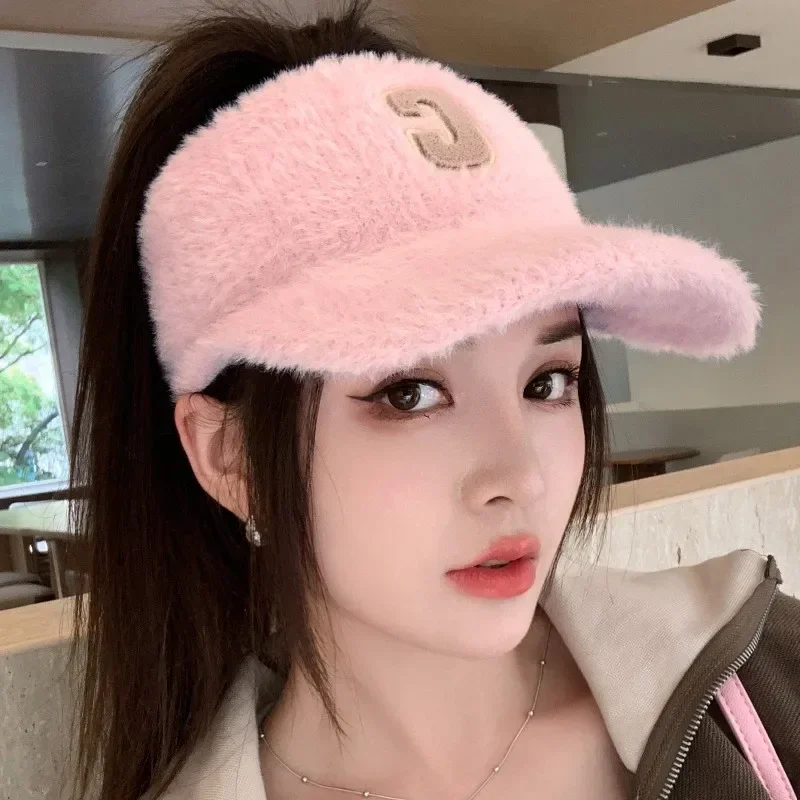 Winter Hats For Women 2023 Fashion Letter C Knitted Hat Female Winter Warm Outdoor Sport Golf Ponytail Baseball Caps Gorro Visor