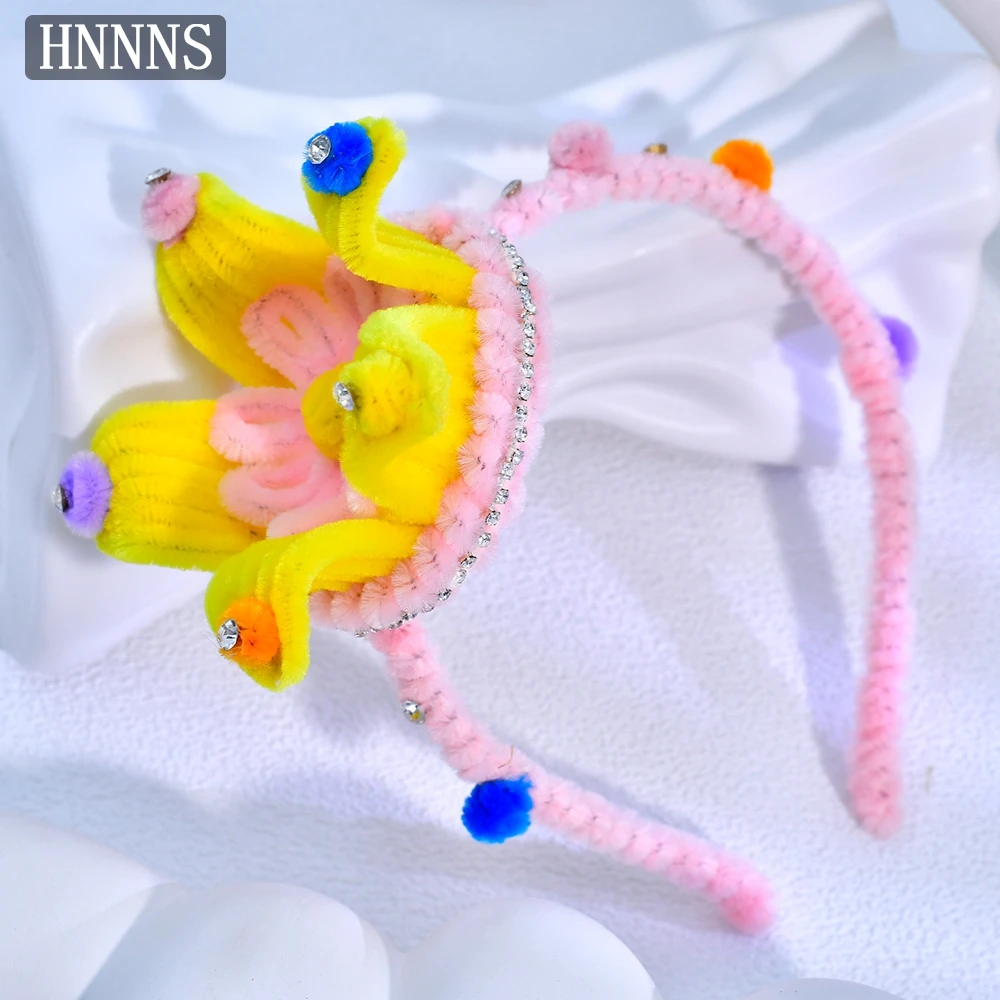 

HNNNS Cute Halloween Dress Up Headband 3D Crown Handmade Hairbands Fun Headwear Princess Prince Cosplay Hair Accessories A389