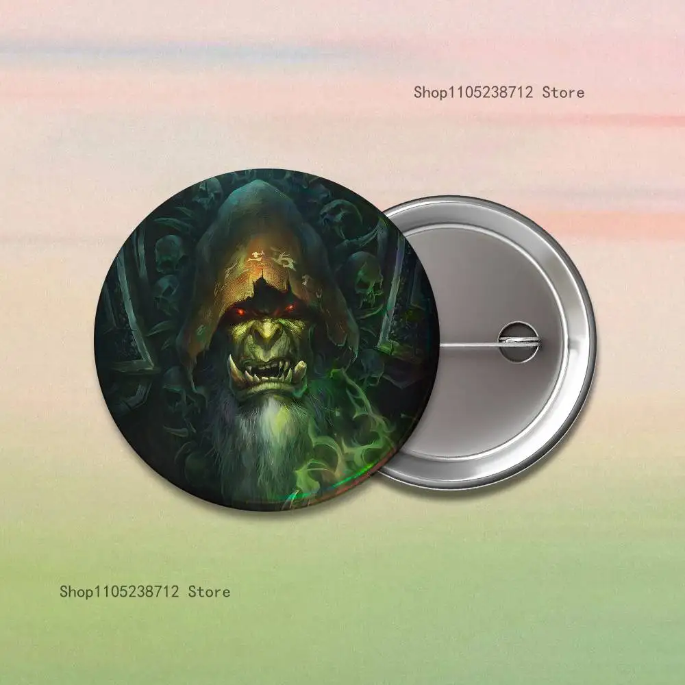 عوالم W-Warcrafts لعبة دبابيس ظهره الملابس والمجوهرات والاكسسوارات الكرتون جولة بروش زر شارة المشجعين جمع الهدايا #5