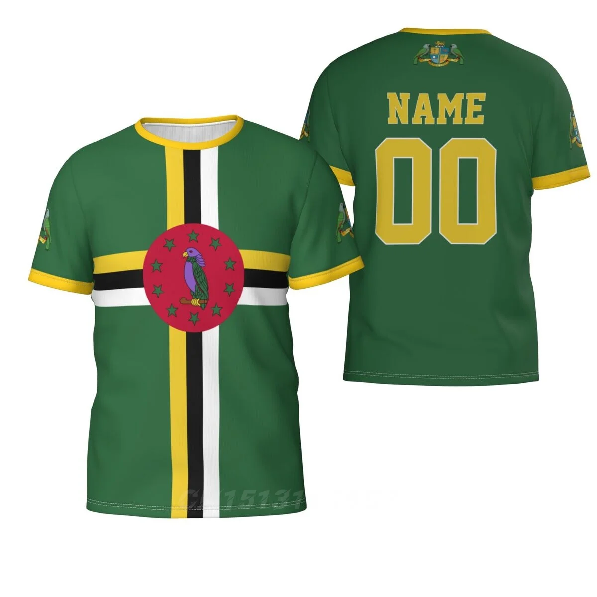 Custom Name Number Dominica Country Flag T-shirts Clothes T shirt Men Women Tees Tops For Soccer Football Fans Gift US Size