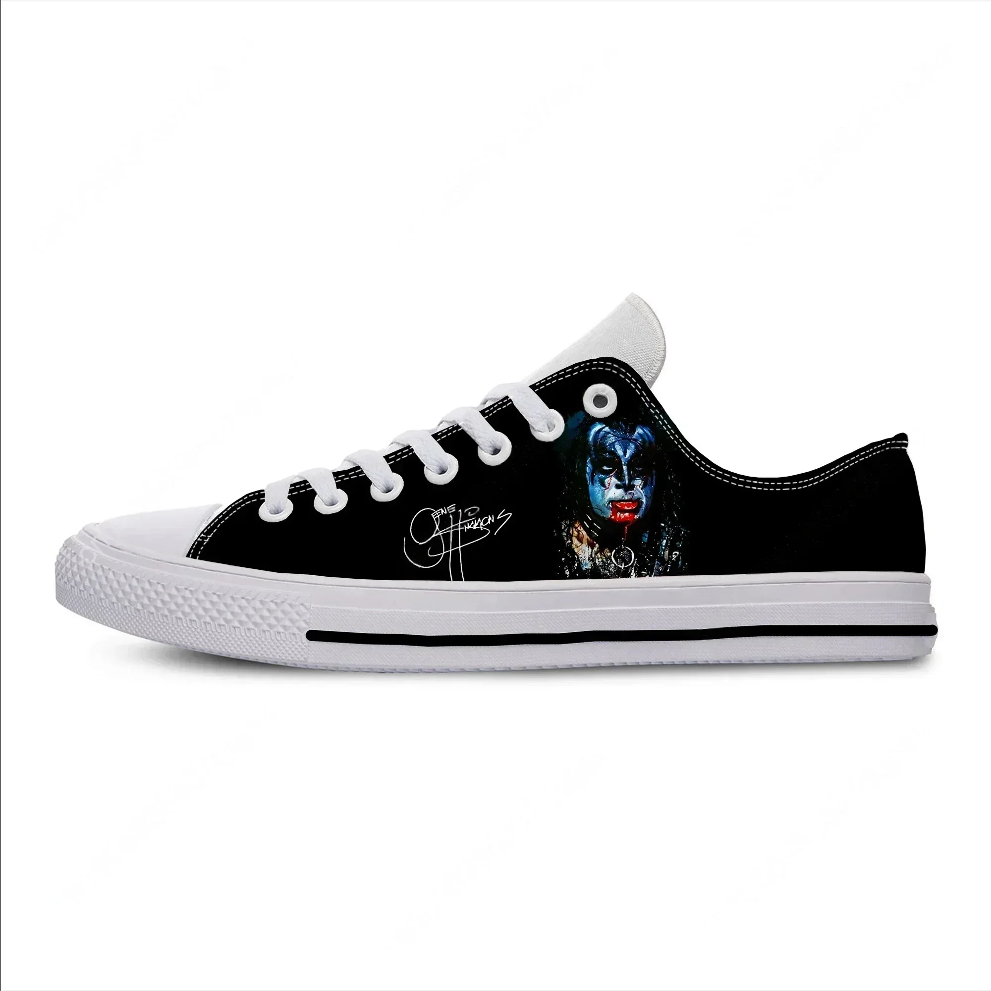 Gene Simmons Low Top Sneakers Kiss Mens Womens Teenager Casual Shoes Canvas Running Shoes Cosplay 3D Printed Lightweight shoe