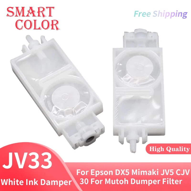 10/20/50/100PCS XP600 TX800 JV33 PrinterHead Ink Damper With Connector For Epson DX5 Mimaki JV5 CJV30 For Mutoh Dumper Filter