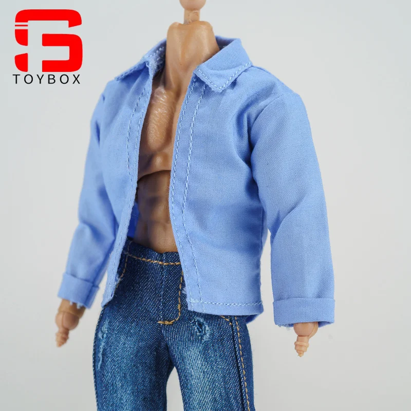 Escala 1/12 soldado masculino camisa casual jeans roupas modelo para figura de ação de 6 polegadas corpo bonecas brinquedo