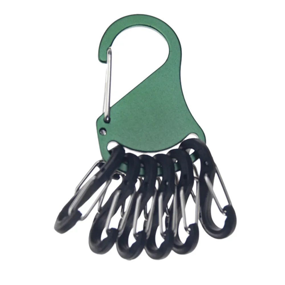 HDIRXG Aluminiumlegering Chem Light Holders Karabijnhaak Clip Met 6 S-Biners Glow Sticks Sleutelopberggesp voor Buiten Kamperen