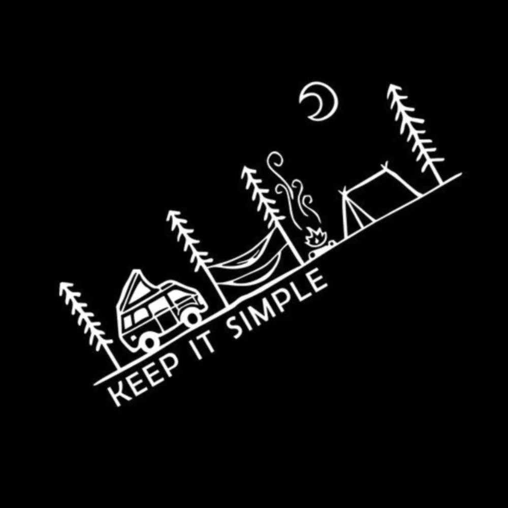 Car Keep It Simple Camping Decor Stickers For Van SUV Camper Caravan Cargo Motorhome RV Wraps Decals Accessories Car Sticker