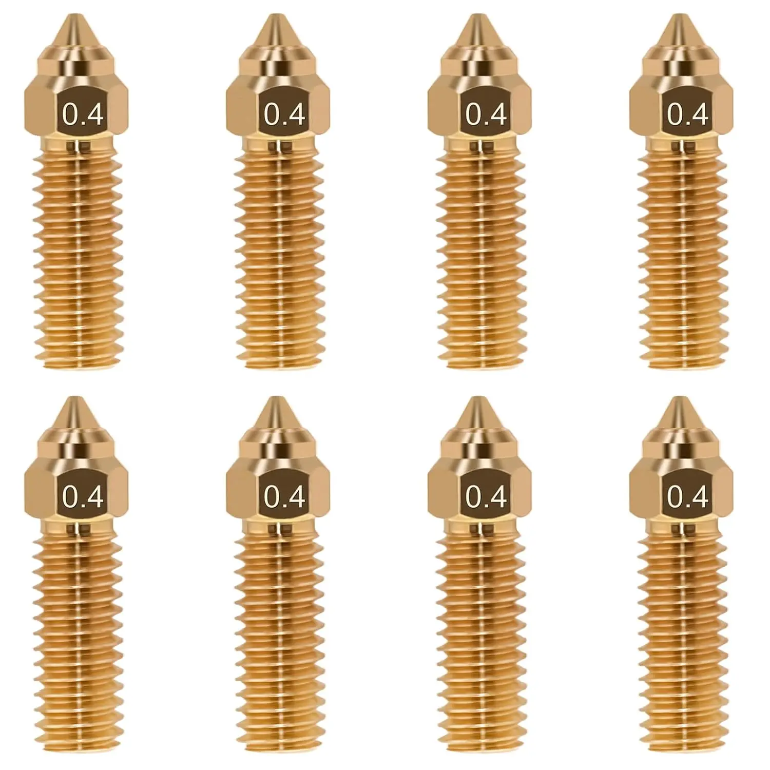 

8Pcs K1 Nozzles 0.4mm, Brass High-Speed 3D Printer Nozzles Compatible with Creality Ender 3 V3 KE, K1, K1 Max, CR-K1, CR-10 SE