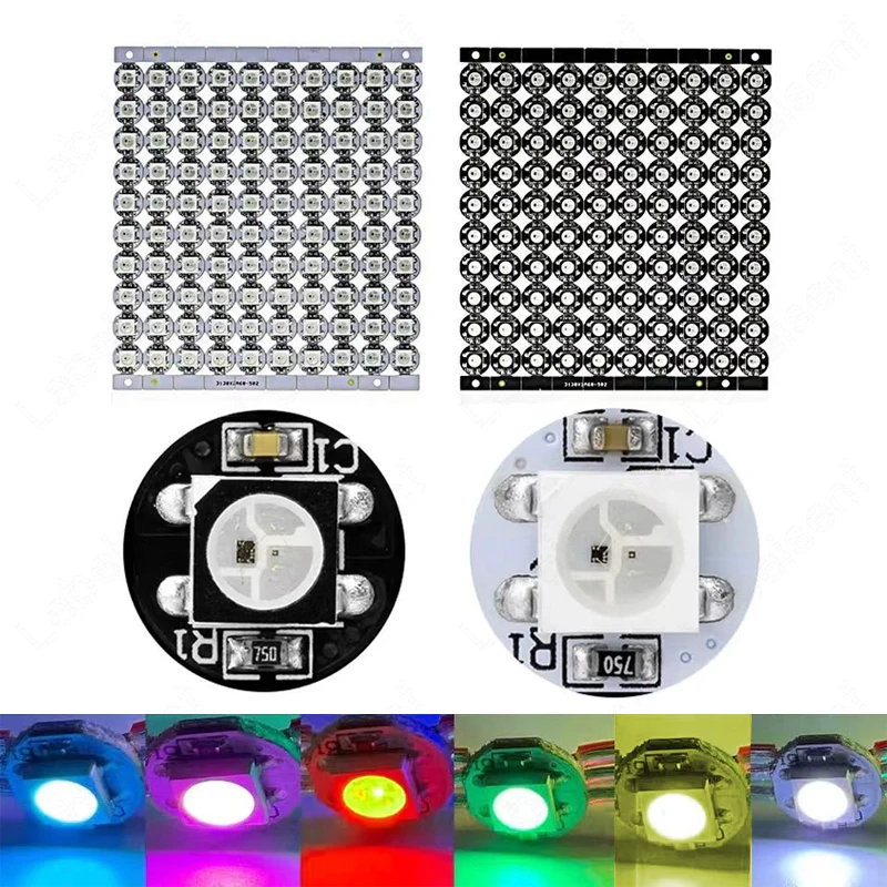 Durchmesser 10 mm Vollfarb-LED-Leuchtenplatine DC 5 V individuell adressierbar WS2812B RGB IC 5050 SMD Pixellampen Perlen 2812B WS2812 2812 – Detail 3