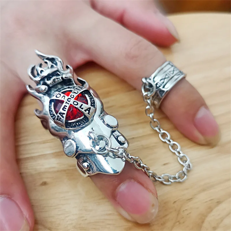 Fashion Japan Anime Hitman Reborn Joint Ring Gemstone Revolving Rings Cosplay Props Figure Toys Punk Gothic Fans Party Gifts