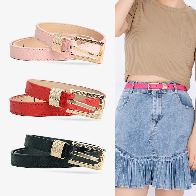 

New women's belt simple light luxury premium candy color belt decorative jeans belt