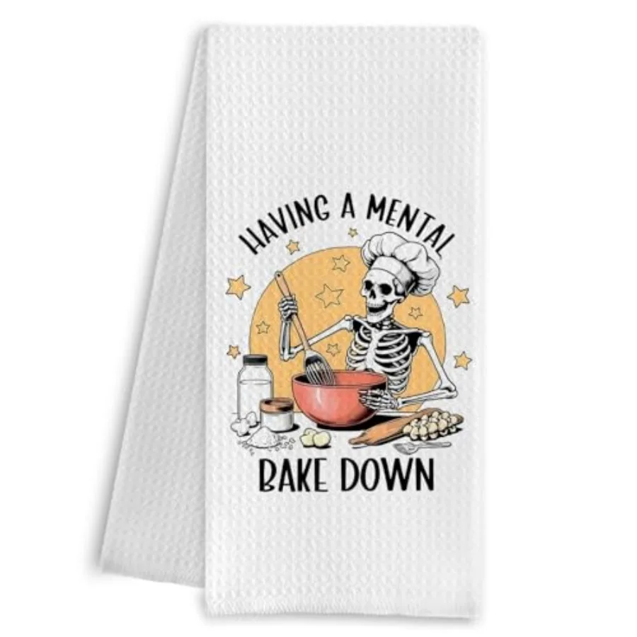 

Кухонные полотенца Fy Goth Skull Skeleton, готические полотенца с черепом шеф-повара, которые есть умные полотенца для выпечки посуды для кухни, ванной комнаты G
