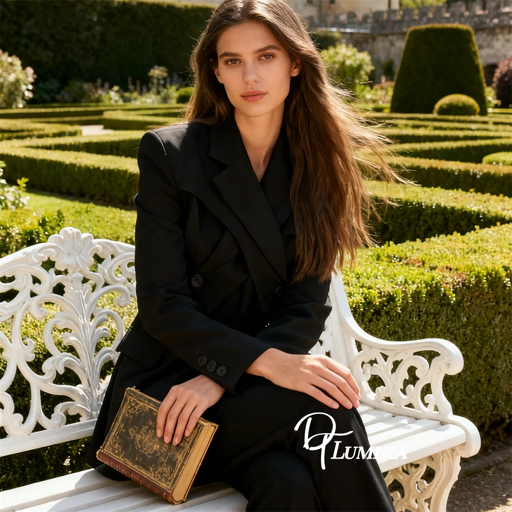 DTLumika غير النظامية قطع بدلة سوداء كلية نمط المراهقين دعوى صغيرة سوداء دعوى الصورة الفعلية الراقية المرأة البدلة السترة #2