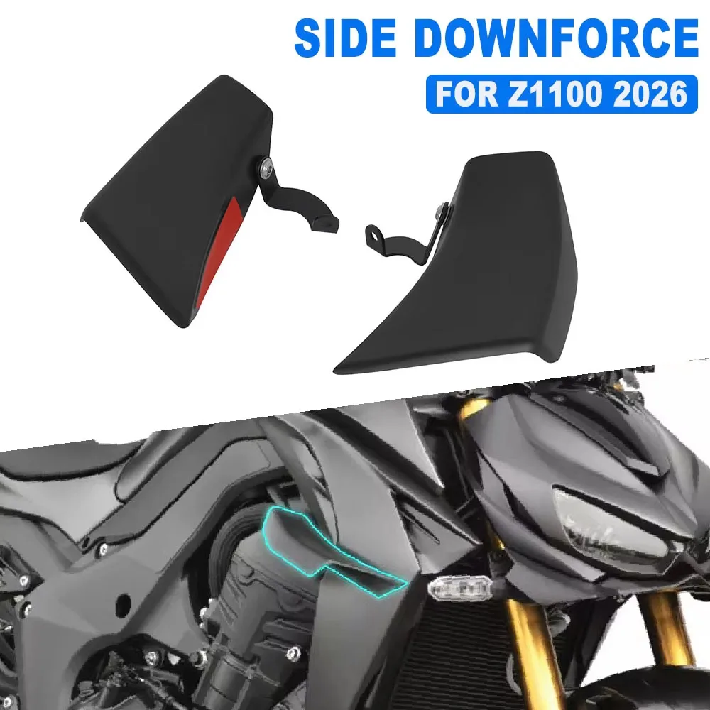 

For KAWASAKI Z1100 Z 1100 SE 2026 Motorcycle Front Side Downforce Naked Spoilers Fixed Winglet Fairing Wings Wind Deflector