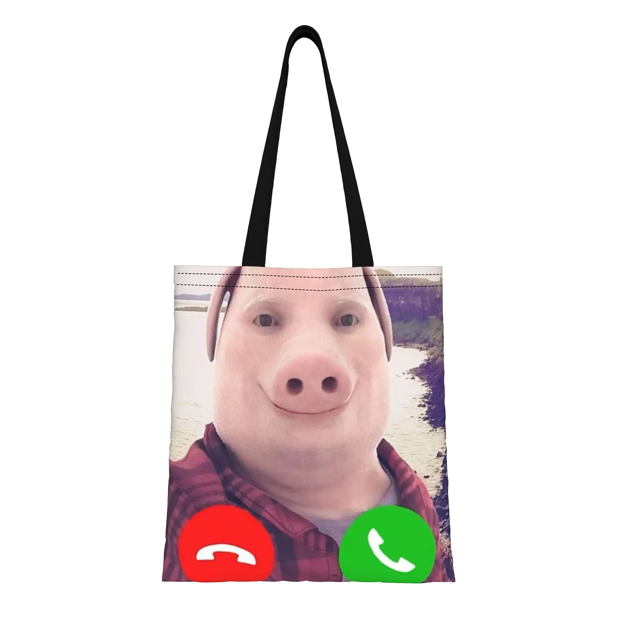

john pork is calling 8 John Pork Canvas Tote Bag Perfect for Shopping Women's Top-Handle Bags