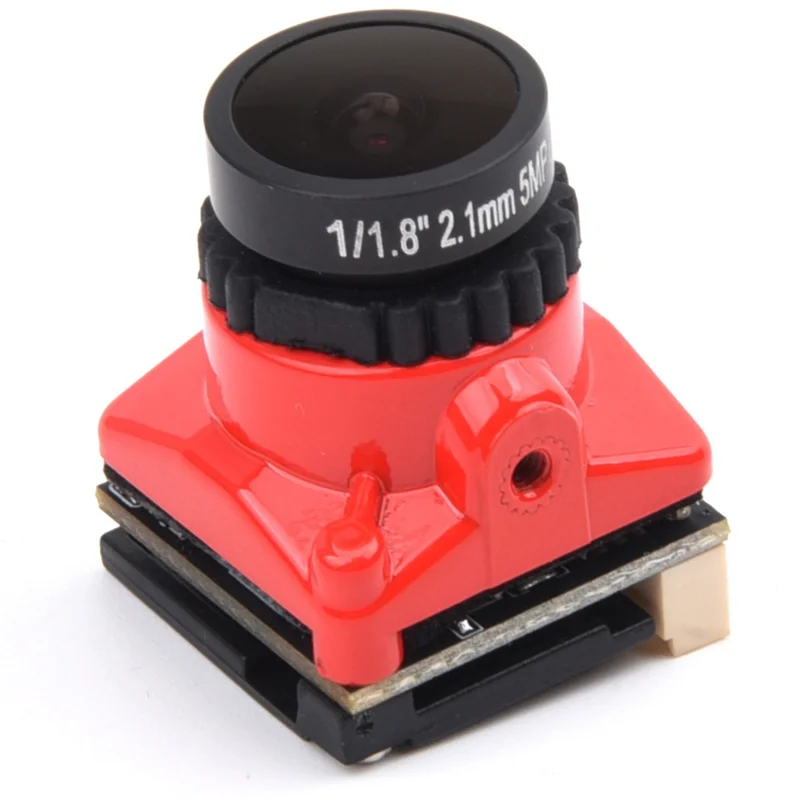 JABS-1/1.8 1800TVL FPV Mini-Kamera 2,1 mm Objektiv, 5V-40V Netzteil, PAL/NTSC-Ausgang, interne OSD einstellbar für RC-Drohne rot
