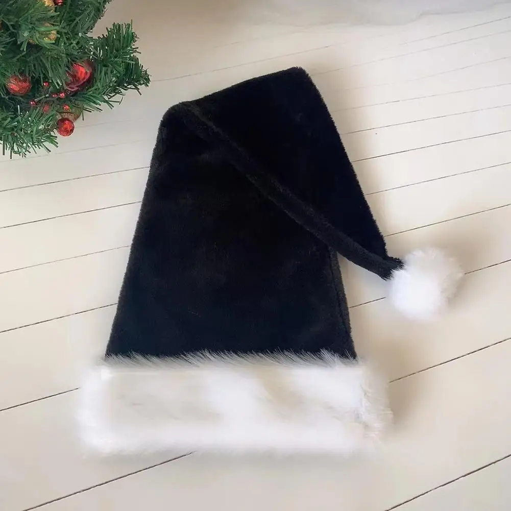 Adult Santa Hat Festive Santa Hat for Adults Velvet Comfort Xmas Holiday Party Decor Extra Thicken New Year Festive Headwear New