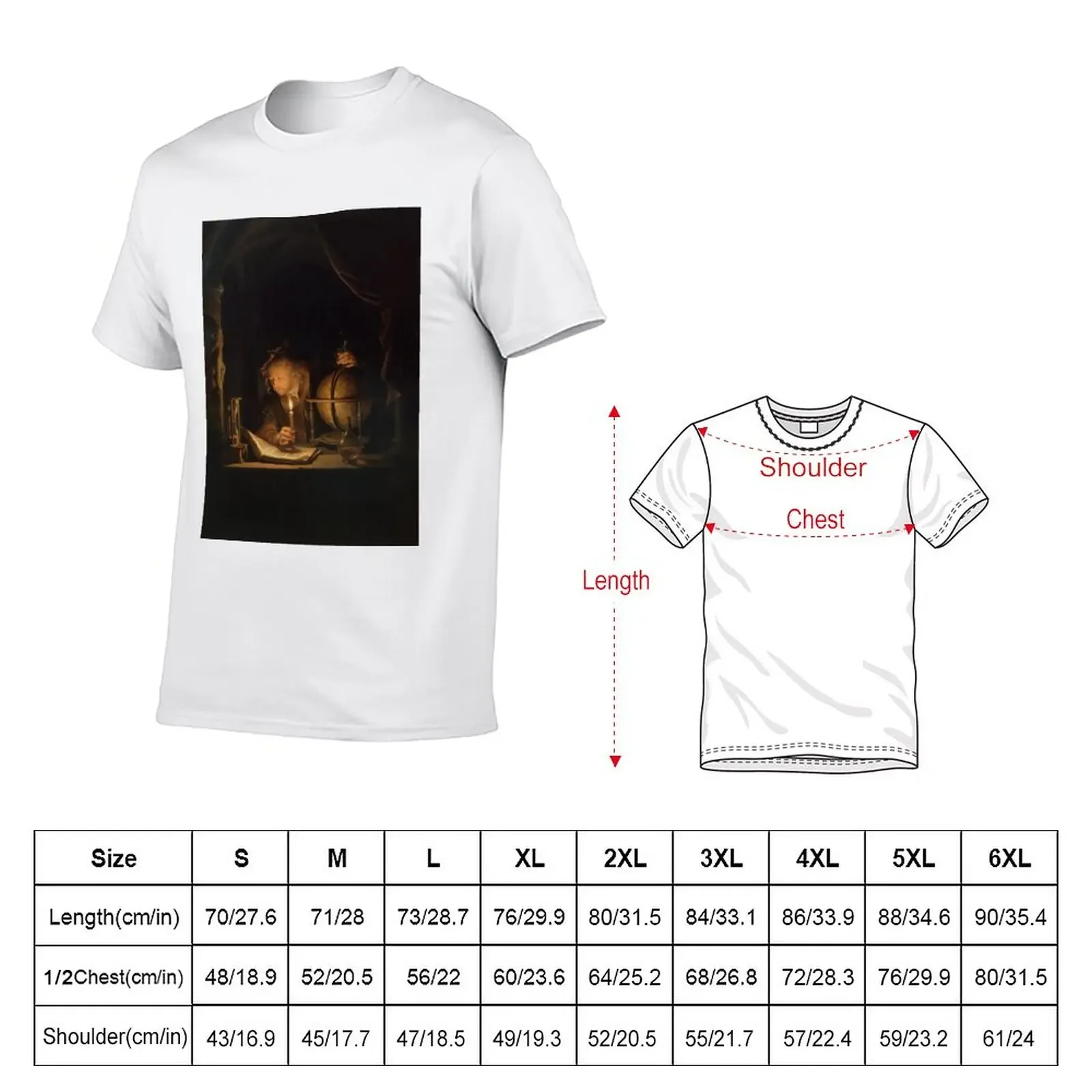 New Astronomer by Candlelight Gerrit Dou 1659 Renaissance Art T-Shirt hippie clothes korean fashion mens t shirts