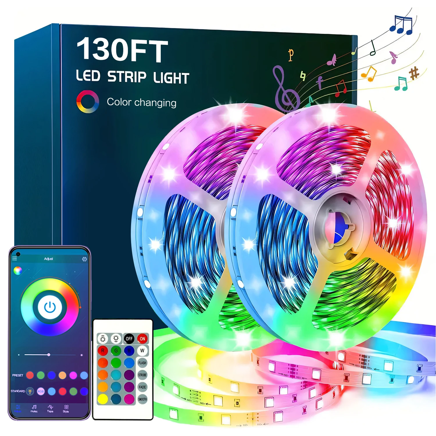 Ambient Light Strip Tv - Striscia LED Bluetooth da 130FT, Luci