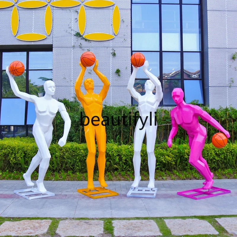 Gymnasium School Basketball Sports Character Sculpture Decorative Large Ornament