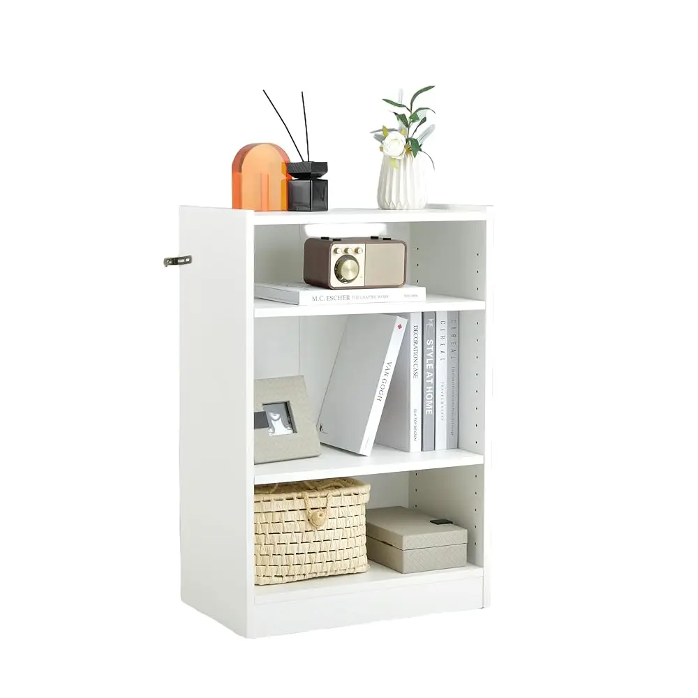 

3 Cube Small Bookshelf, 3-Tier Modern Bookcase, Open Display Shelf With 18-Position Adjustable Shelves, Anti-Toppling Device,