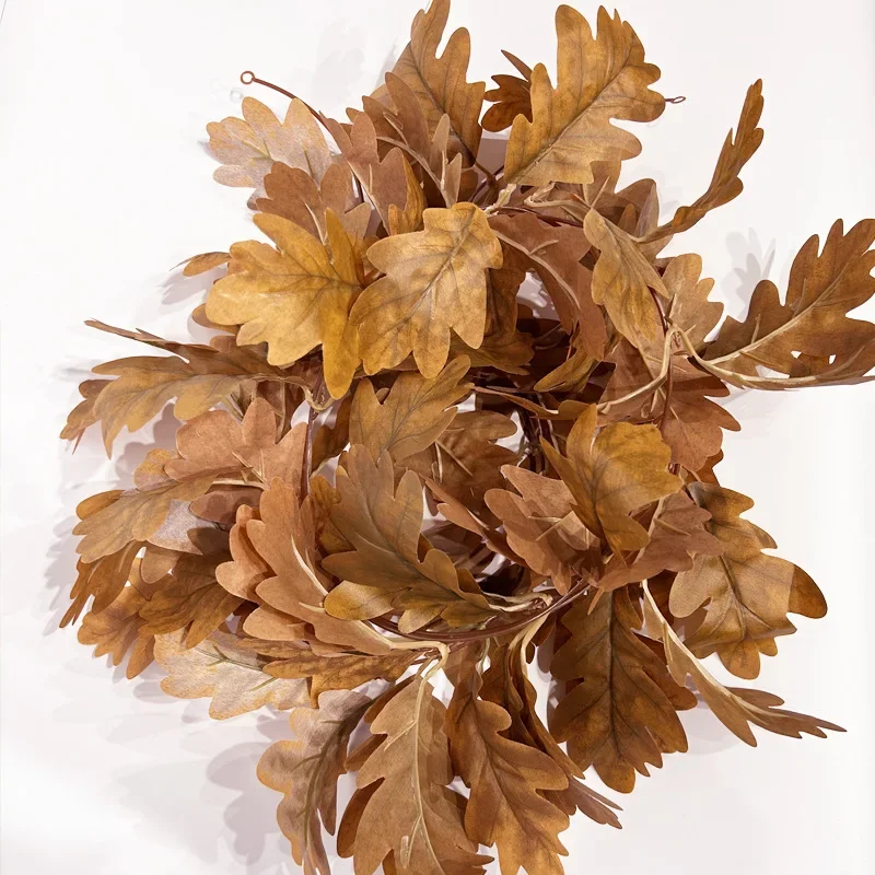 Planta Artificial 240CM Folha de Crisântemo Folha de Acácia Rattan Decoração Suspensa para Parede e Porta Decoração Familiar de Halloween e Natal