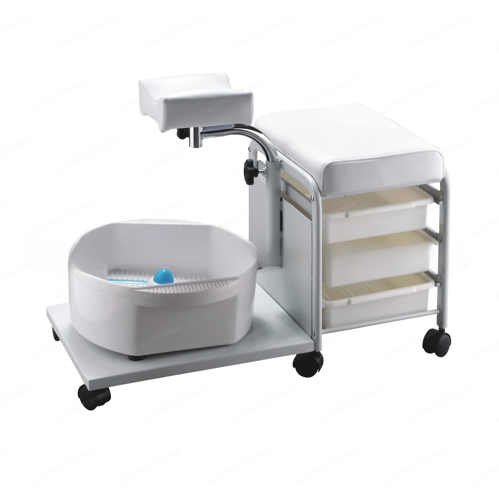 Manicure Foot Bath Tool Cart Pedicure Chair Salon Foot Massage Station with 3 Shelves Trolley for Esthetician Pedicure Spa