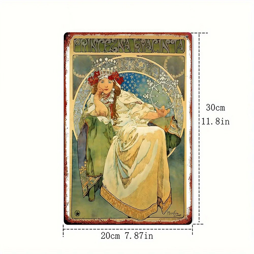 CIFBUY Art Nouveau Alphonse Mucha Style Aluminum Wall Art Waterproof Durable Metal Sign For Bar Bedroom Restaurant Home Decor Gi