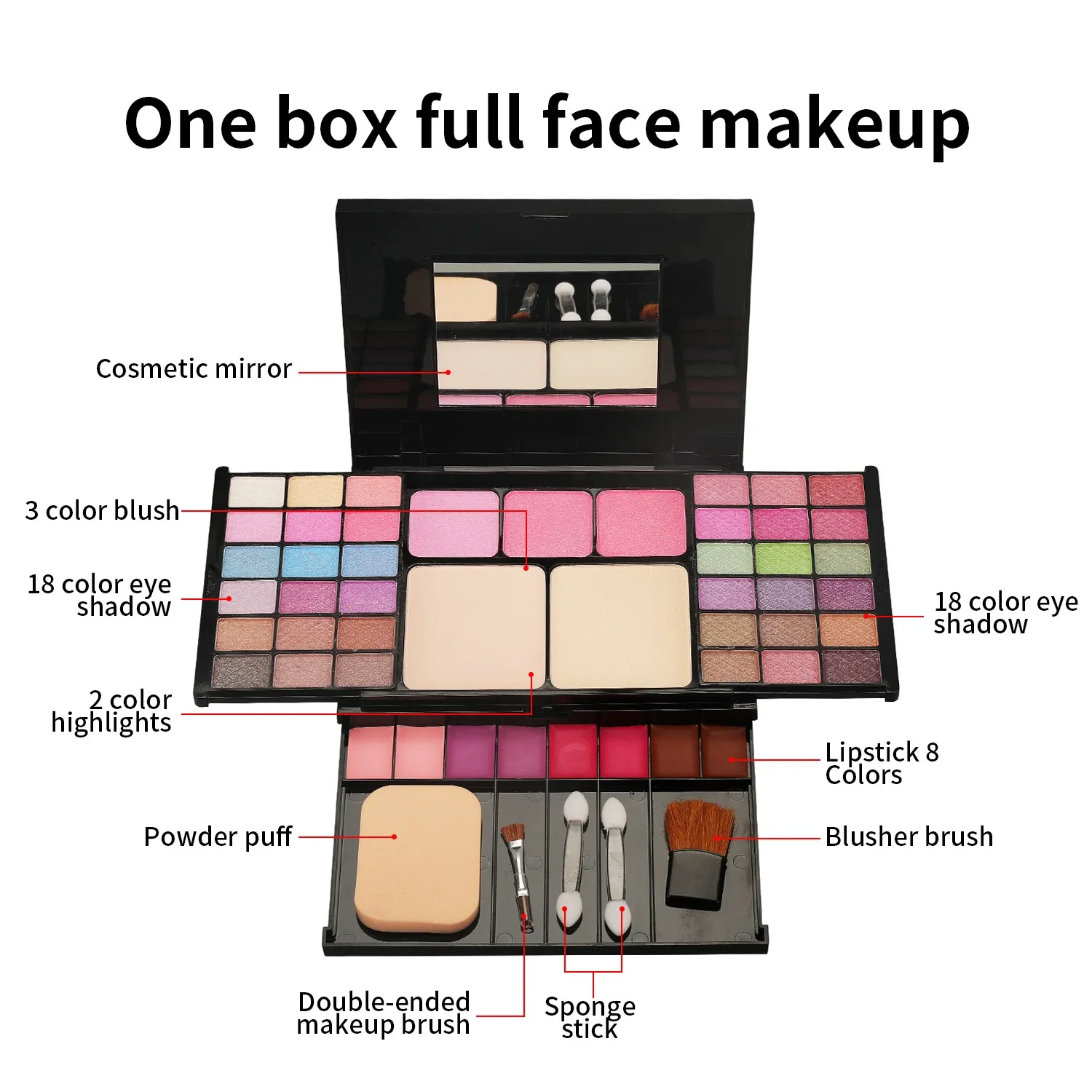 Professional All in One Makeup Set Box Full Suitcase Makeup Kit For Women Matte Lipstick Eyeliner Eyebrow Pencil Makeup Brushes