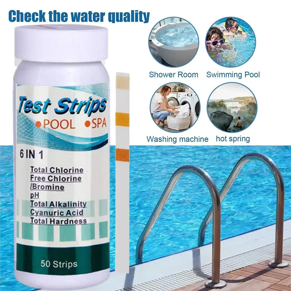 6 in 1 Schwimmbad ph Test papier Chlor ph Wert ph Streifen Alkalität Härte prüfer Test Pool reiniger m9k1