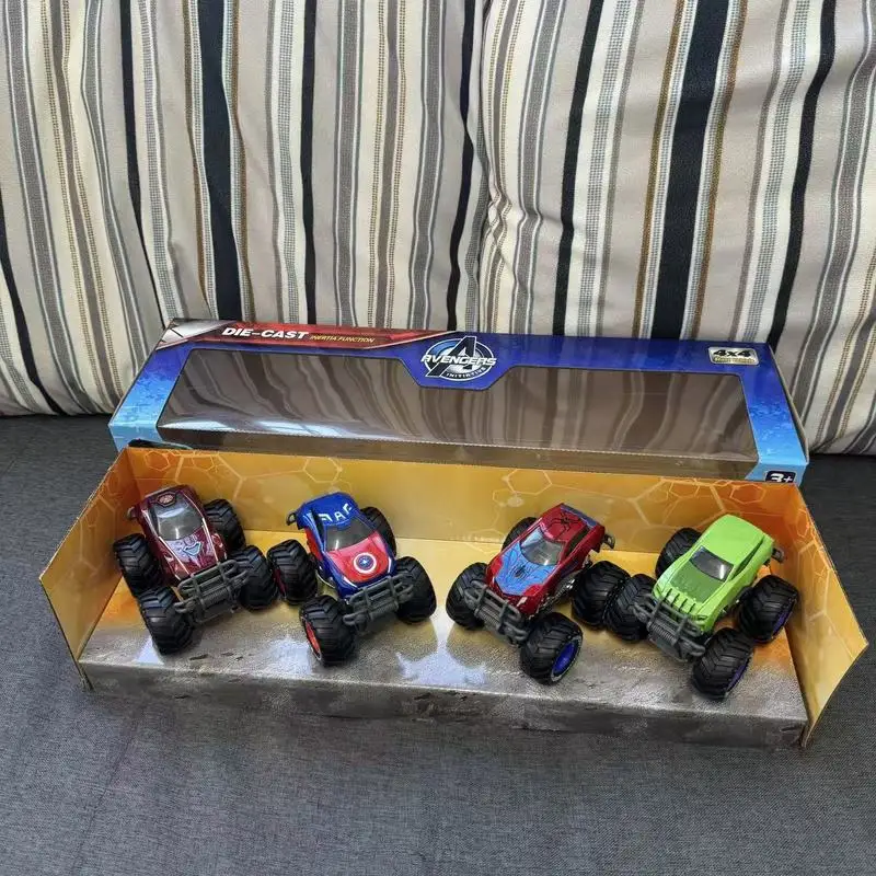 

The Avengers Alloy Dual Inertia Speed Car Racing Package Spider-Man Iron Man Hulk Captain America Off Road Car Childrens Car Toy