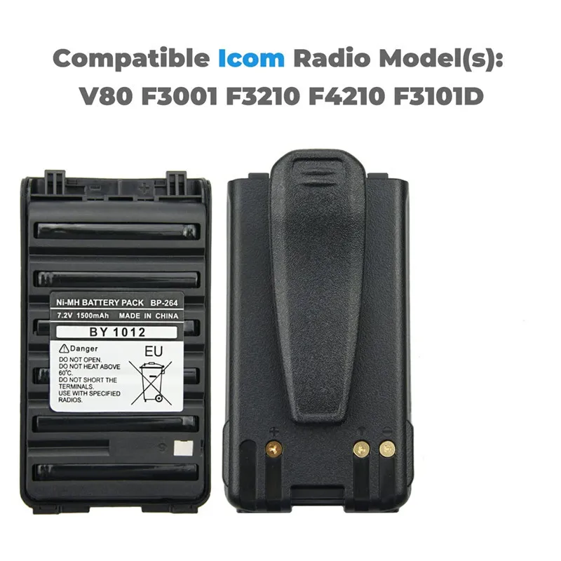 BP-264 Ni-Mh Battery 1500mAh 7.2V For ICOM Walkie Talkie IC-V80 IC-V80E IC-U80E IC-F4008 IC-F3008 IC-T70E Two Way Radios BP264