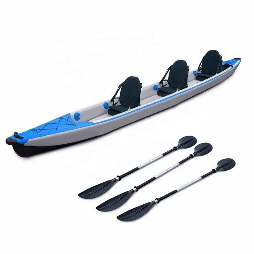 

For 3 Person Rowing Inflatable Kayak Sit On Top Kayak With Paddle
