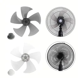 Aspas de ventilador de plástico para el hogar, accesorios eléctricos de ventilador de Pedestal de 14 pulgadas, cinco hojas con cubierta de tuerca