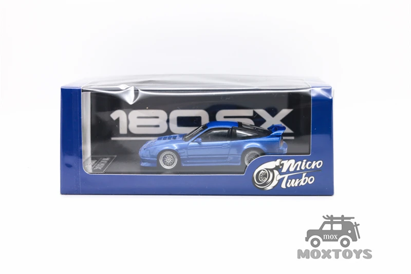 Micro Turbo 1:64 180SX TPYE X blu metallizzato pressofuso modello di auto