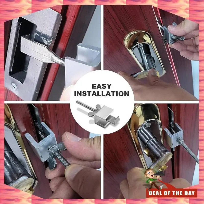 

24-Hour Delivery Upgraded Portable Door Lock, Heavy Duty Metal Door Locker For Extra Home Security, Adjustable Travel Door Secur