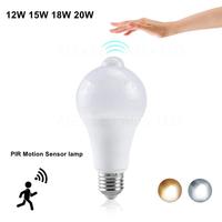 1pc PIR Motion Sensor LED Bulb 10W 12W 15W 18W 20W E27 Radar Sensor Light Lamp Lamparas 110V 220V For Home Stair Pathway