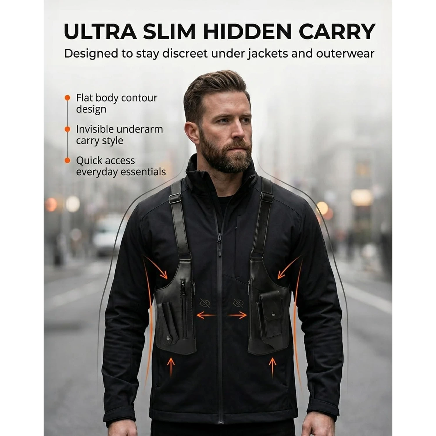 Multifunctional Outdoor Chest Bag Durable Leather Strap Sling Crossbody Bag Casual Sport Shoulder Waist Pack for Men