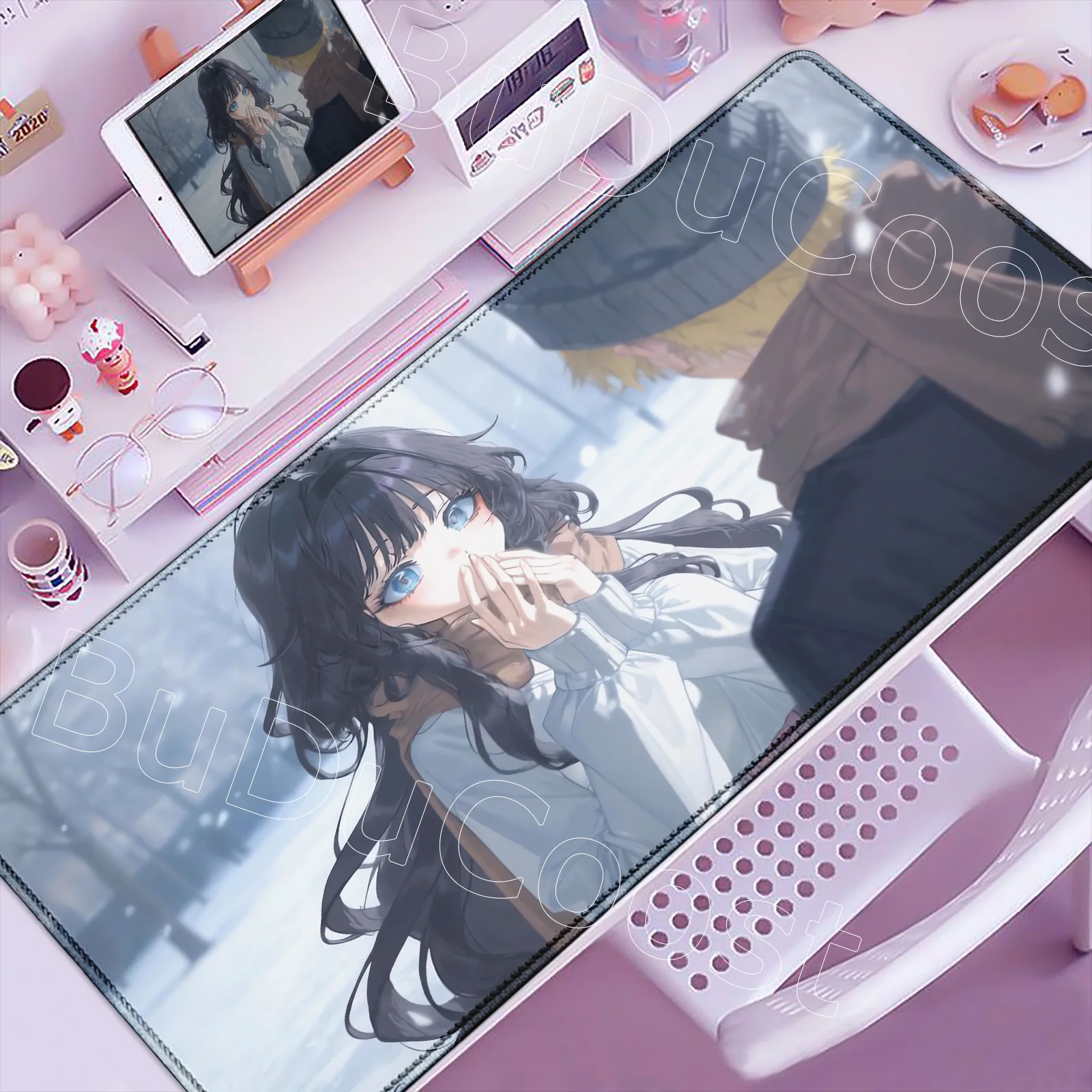 Новый коврик для мыши в стиле аниме The Fragrant Flower Blooms with Dignity, милый коврик для мыши Kawaii Girl Kaoruko Waguri, настольный коврик с HD принтом, геймерский коврик для клавиатуры