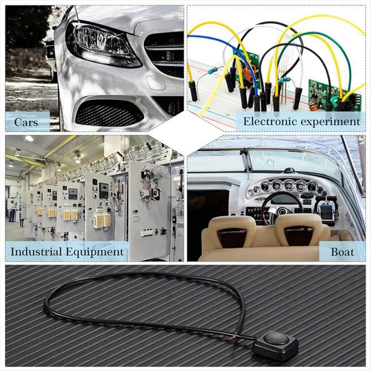 LUCK 6Pc Momentary Switch Momentary Push Button on Off Switch 12V 24V Mount Mini Button Switch Easy Install