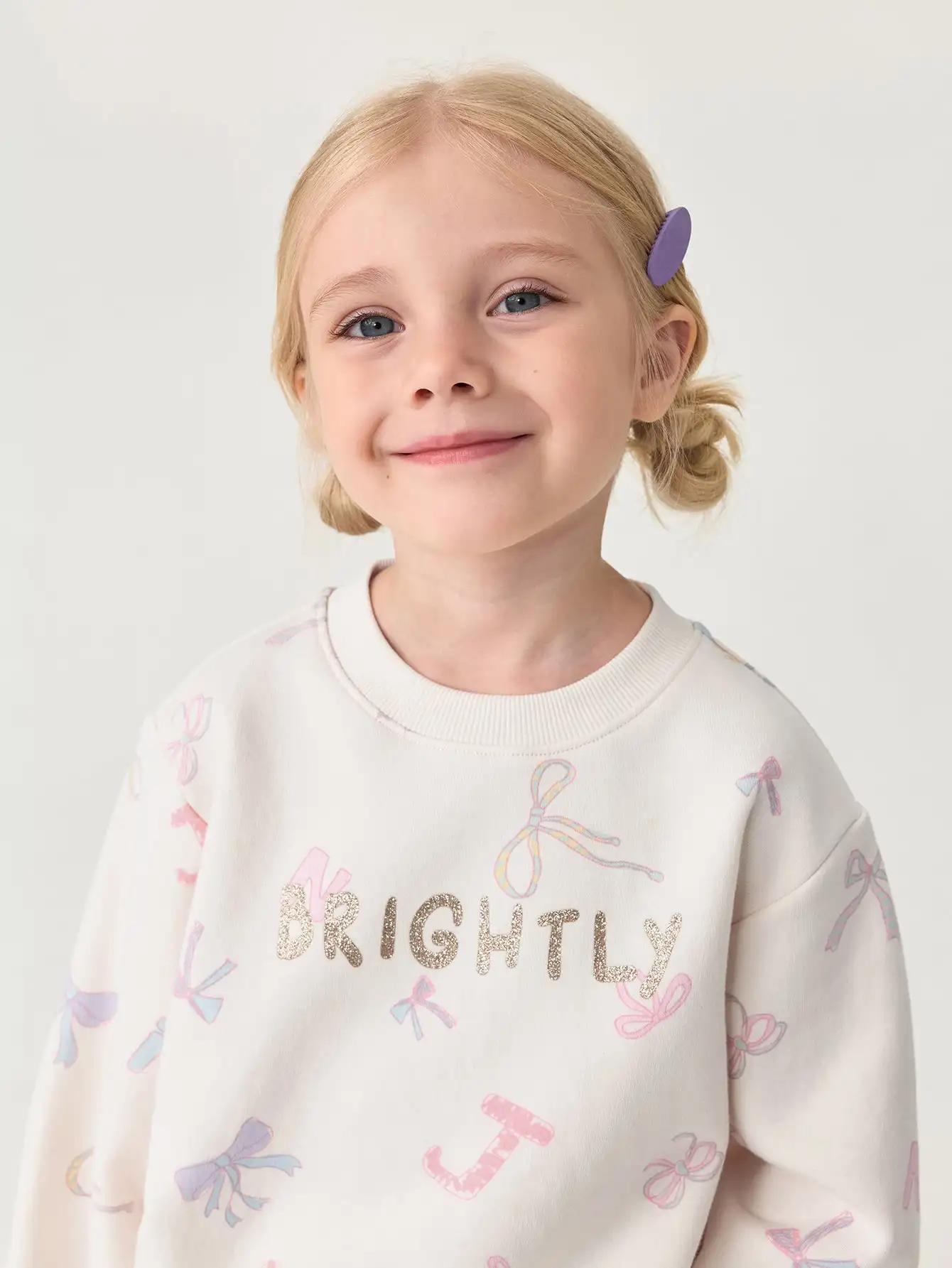 

MARC & JANIE Toddler Girl Fun Full Print Bowknot Soft Touch Sweatshirt 551183