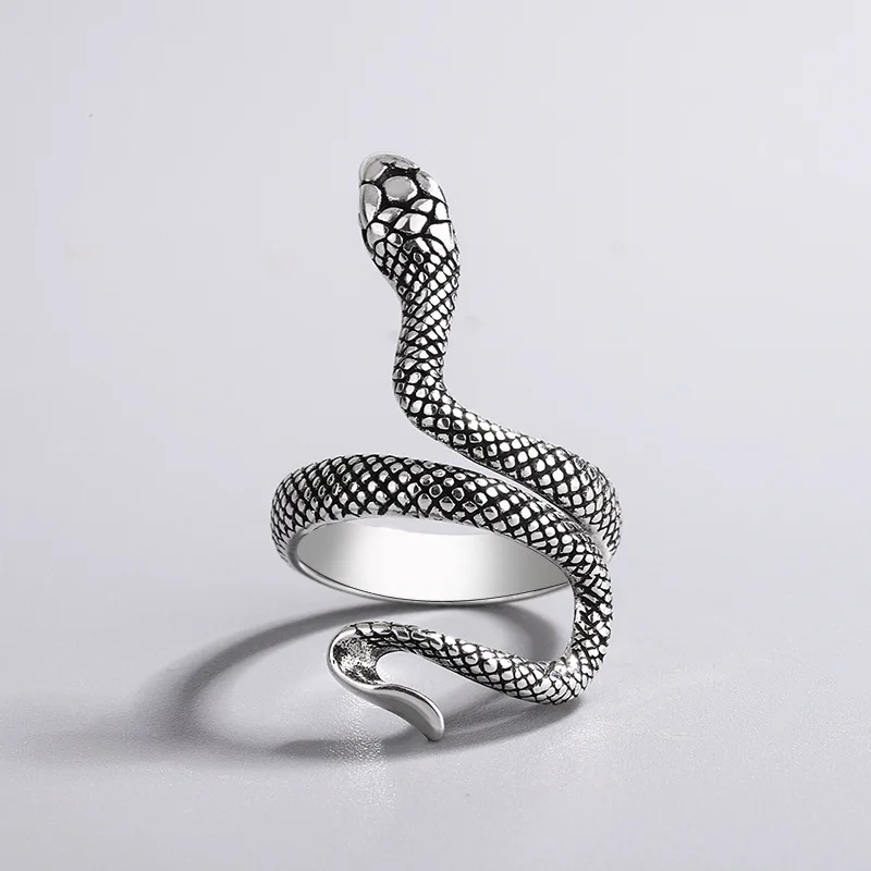 Retro winding snake ring women's simple fashion old cold fashion jewelry