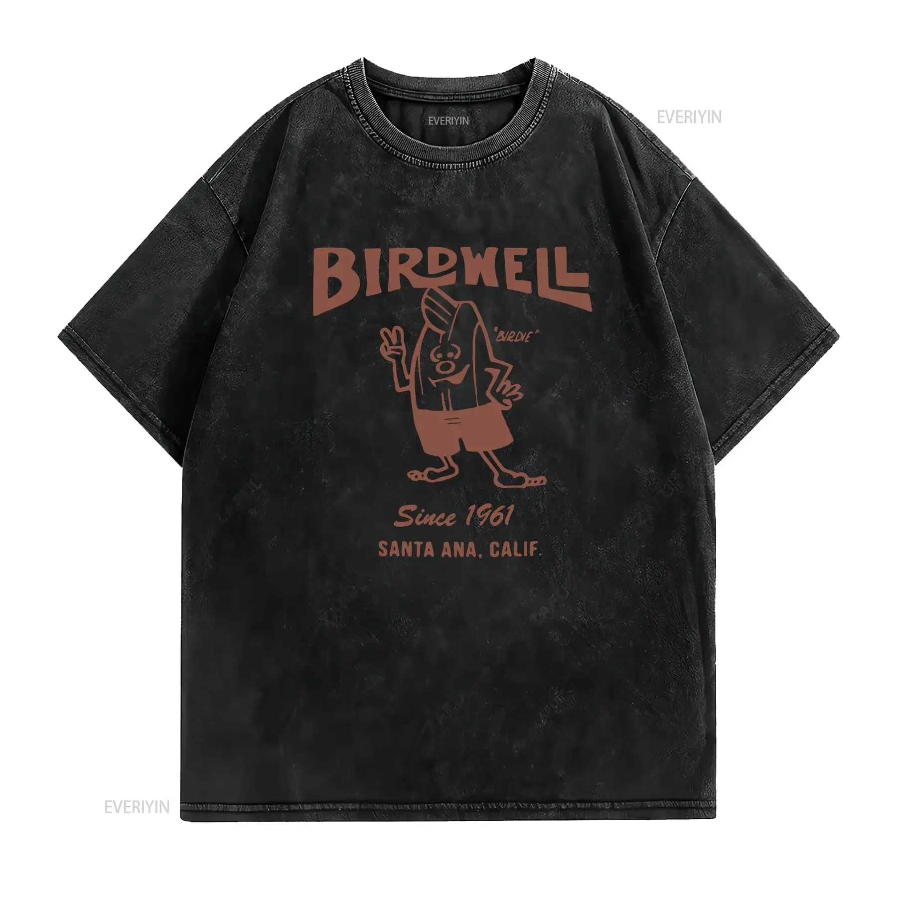 Birdwell santa ana calif since 1961 shirt vintage Washed designer clothes Breathable fashion Stylish Versatile Unisex Soft