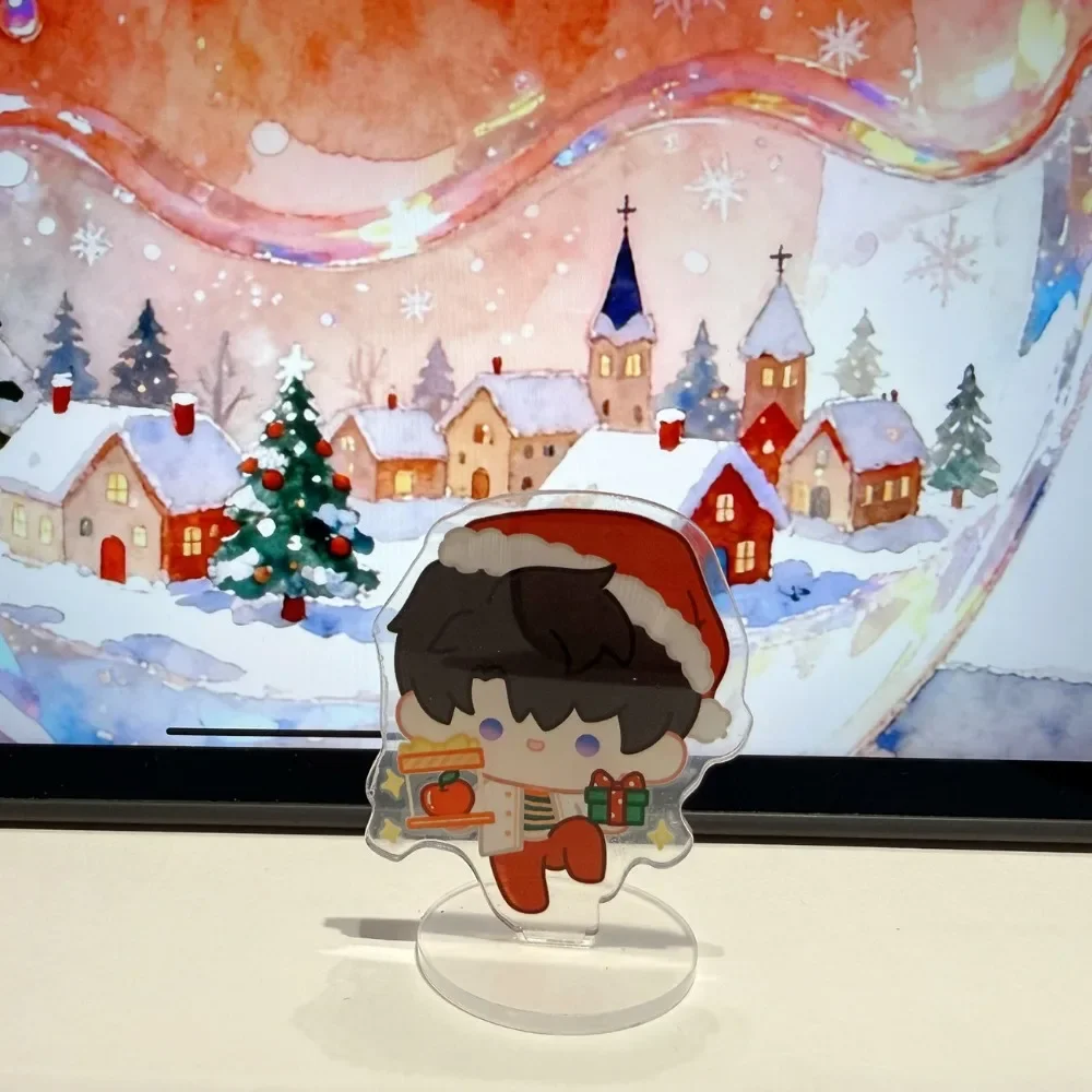 Game Love and Deepspace Christmas Themed Acrylic Plaque Sylus Rafayel Xavier Zayne Caleb Signboard Standee Decoration Keychain