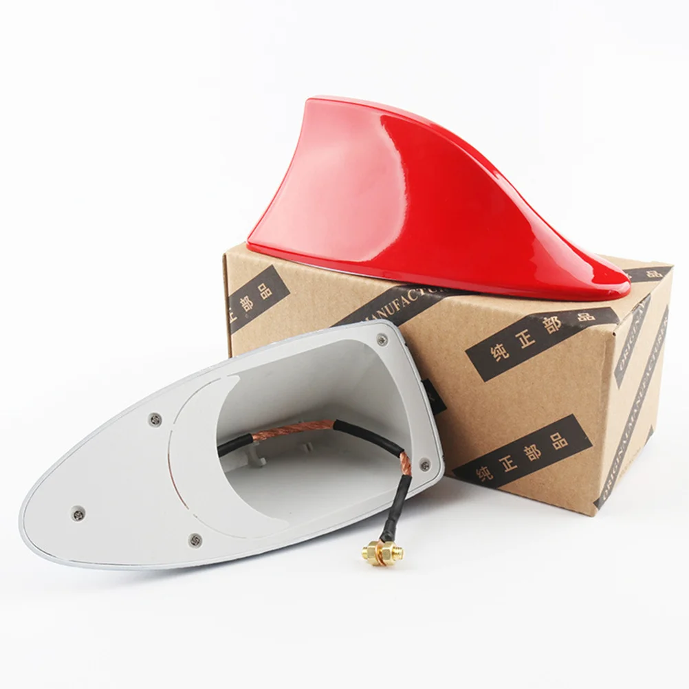 

Stylish Shark Fin Antenna 16x7x65cm ABS Material Easy Install Remove Car Decorative Accessory Fm Signal Red