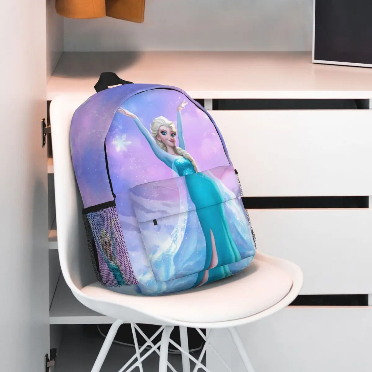 Impermeável Mochila de Alta Capacidade, Trendy Laptop Travel Book Bag, Nova Moda, Faculdade, Frozen, 15 Polegada