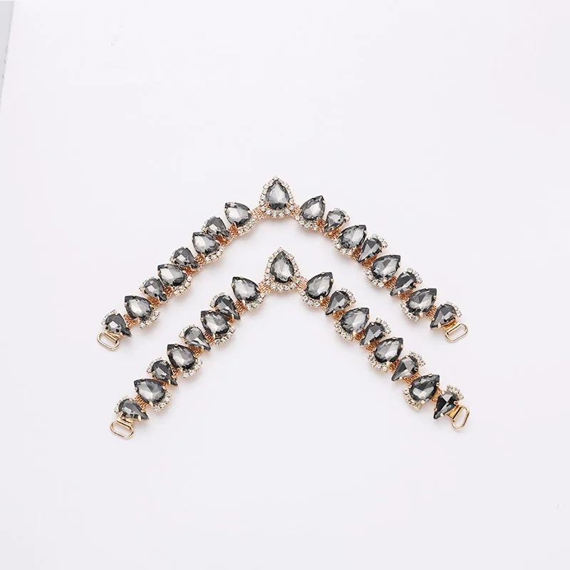 Free Shipping 12 pcs/lot Rhinestone Shoe Buckle Apparel Buckle Bridal Bikini Connector Headband Connector LWHB052