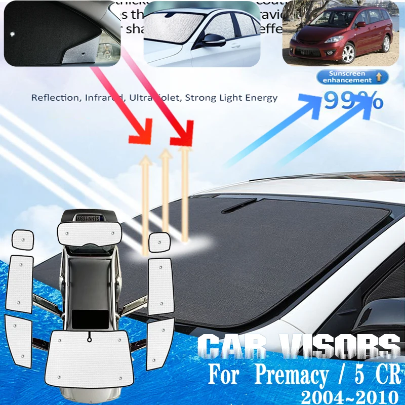 

For Mazda 5 Mazda5 CR Ford I-Max Premacy 2004~2010 Car Front Sun Window Visors Auto Sunshade Sun Visors Covers Car Accessories