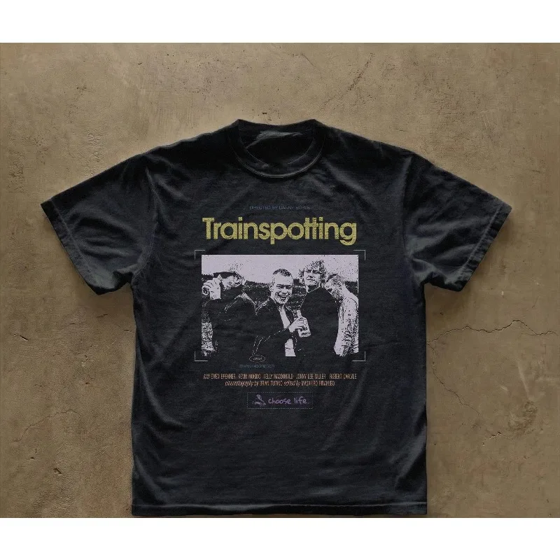 Camiseta con estampado de la película Trainspotting, camiseta holgada y transpirable de verano para hombres y mujeres